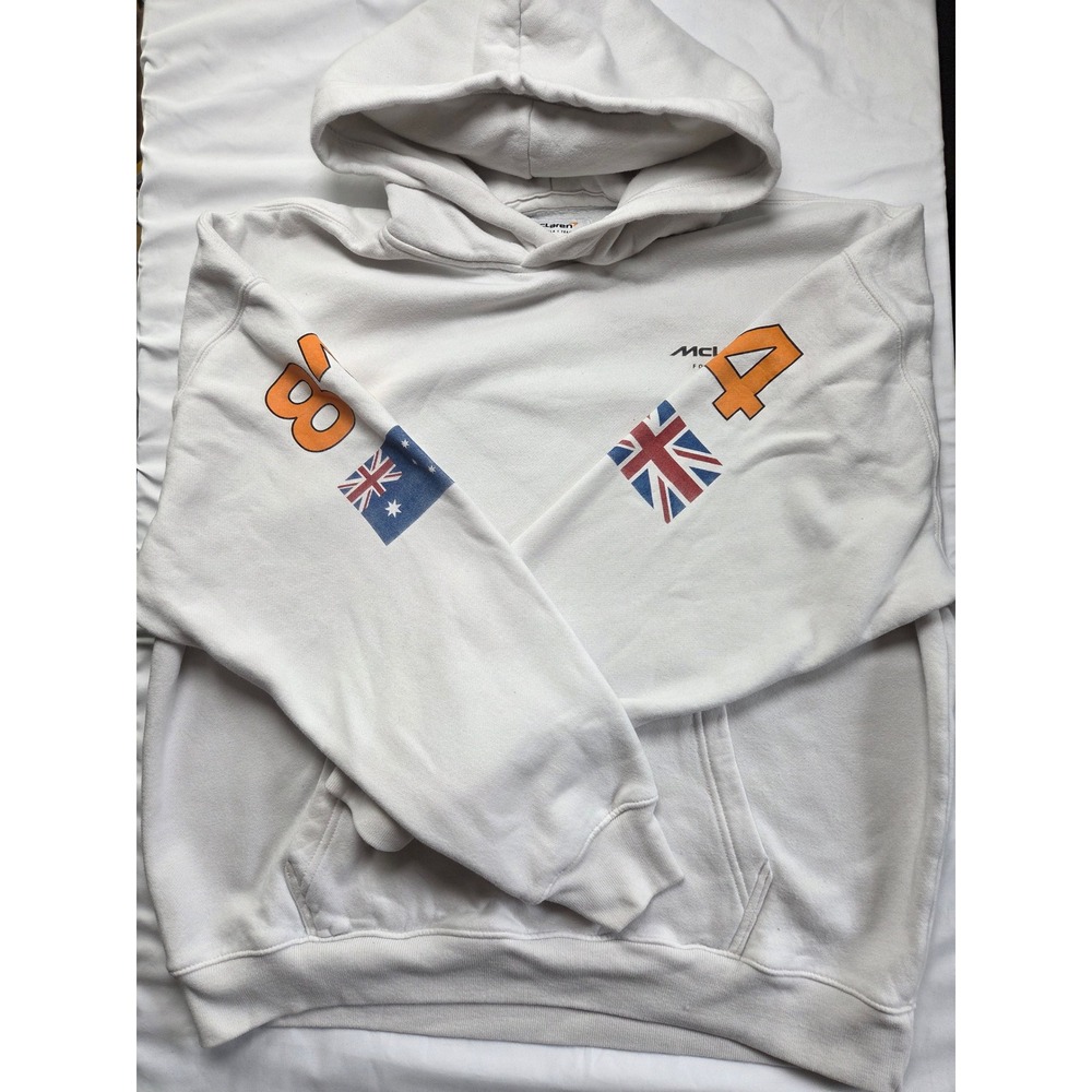 Hollister McLaren F1 Team Hoodie White Boxy Las Vegas 2025 Mens XL Lando Norris